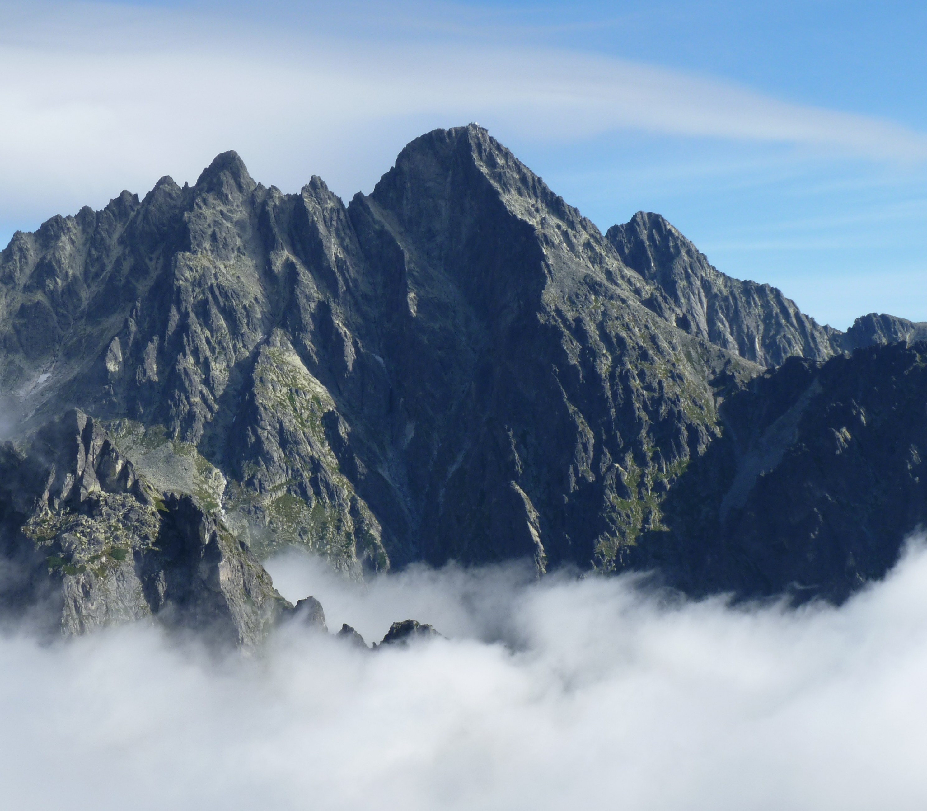 Lomnicky stit in the High Tatras, the observatory peak above the valley